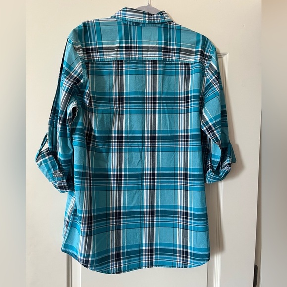 NWT Men's Urban Pipeline Turquoise Plaid Shirt Size Medium - Picture 3 of 13